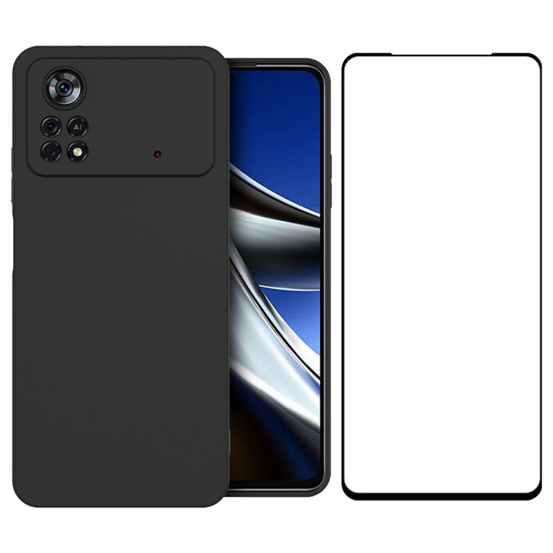 کاور قاب تک مدل SILIC2 مناسب برای گوشی موبایل شیائومی Poco X4 Pro 5G به همراه محافظ صفحه نمایش