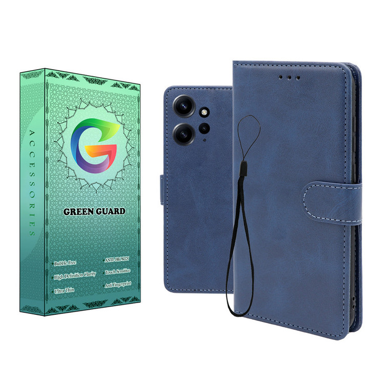 کیف کلاسوری گرین گارد طرح چرمی مدل Landing مناسب برای گوشی موبایل شیائومی Redmi Note 12 4G به همراه بند آویز