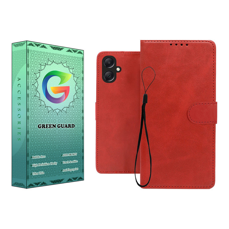 کیف کلاسوری گرین گارد طرح چرمی مدل Landing کد 02 مناسب برای گوشی موبایل سامسونگ Galaxy A05 به همراه بند آویز