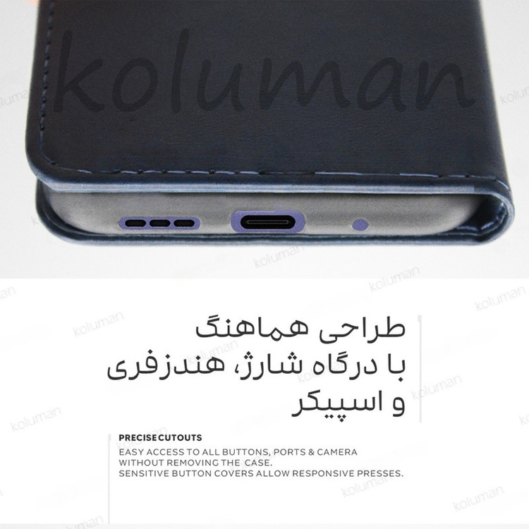 کیف کلاسوری کلومن مدل چرمی مناسب برای گوشی موبایل شیائومی Redmi Note 8 Pro به همراه بند آویز