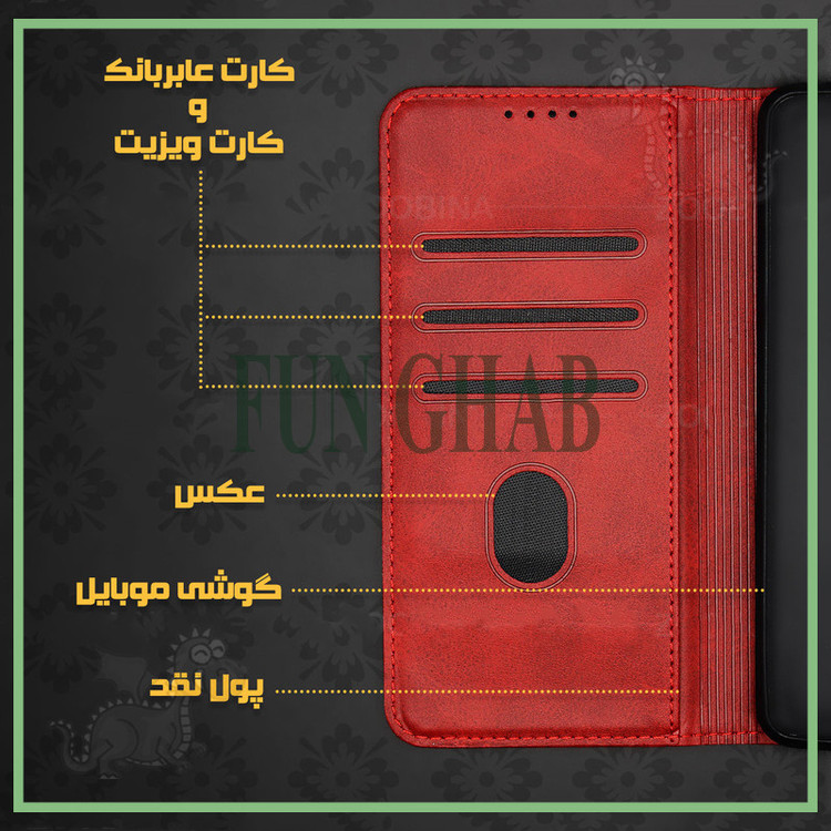 کیف کلاسوری فان قاب مدل چرمی طرح CUT مناسب برای گوشی موبایل شیائومی Redmi Note 8 Pro