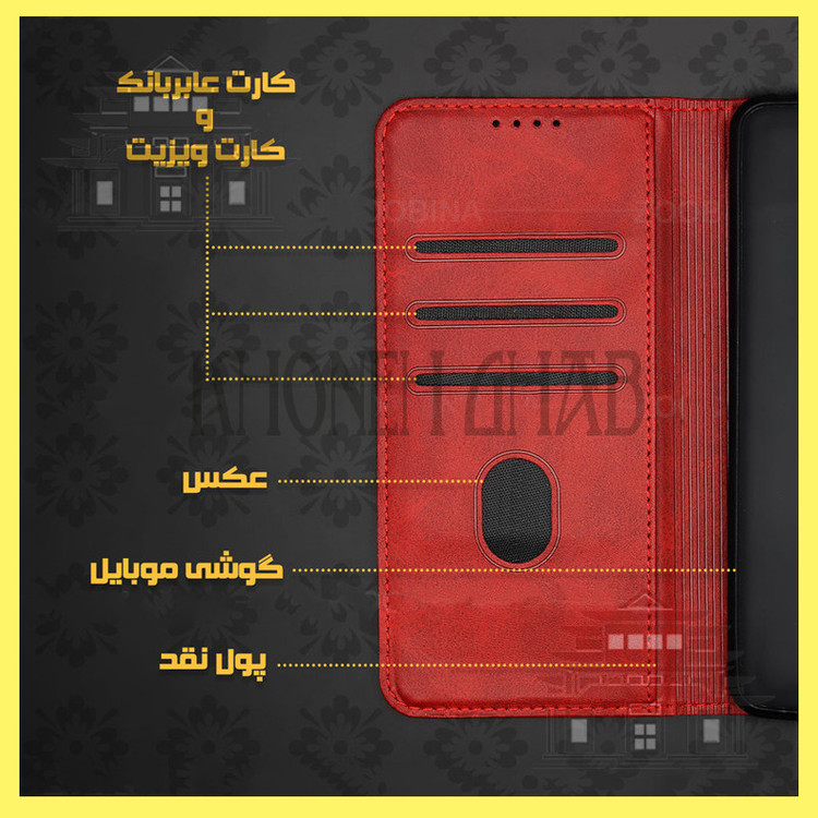 کیف کلاسوری خونه قاب مدل چرمی طرح CUT مناسب برای گوشی موبایل سامسونگ Galaxy A02