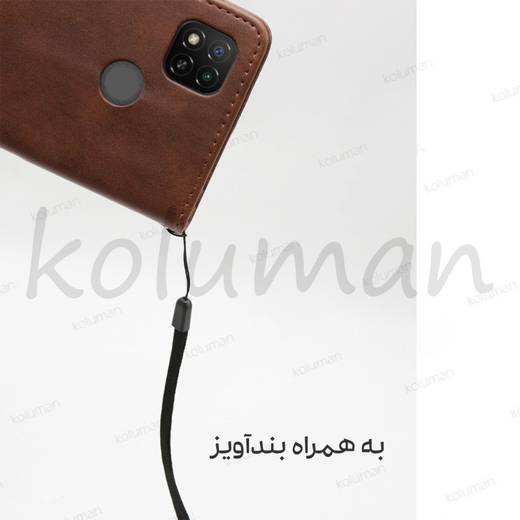 کیف کلاسوری کلومن مدل چرمی مناسب برای گوشی موبایل سامسونگ Galaxy A10 / M10 به همراه بند آویز