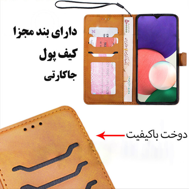 کیف کلاسوری مدل چرمی مناسب برای گوشی موبایل سامسونگ Galaxy A05