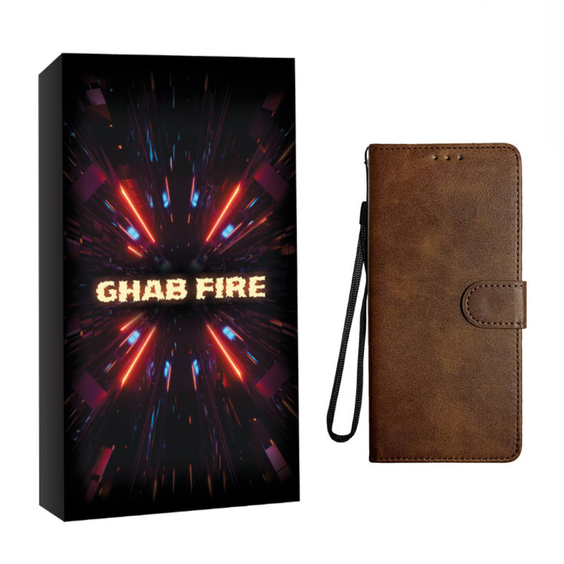 کیف کلاسوری قاب فایر مدل چرمی مناسب برای گوشی موبایل سامسونگ GALAXY A05 به همراه بند آویز