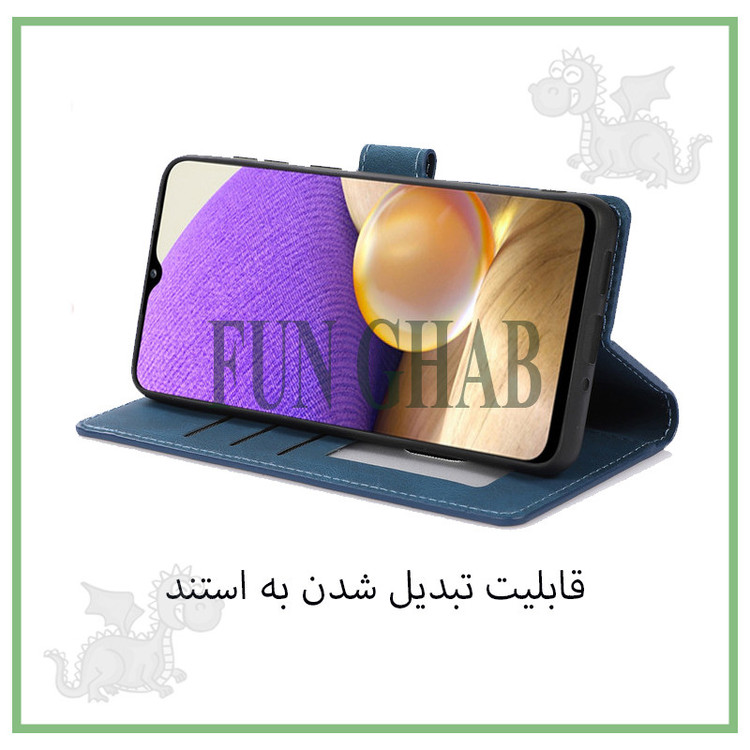 کیف کلاسوری فان قاب مدل چرمی مناسب برای گوشی موبایل سامسونگ Galaxy A13 4G