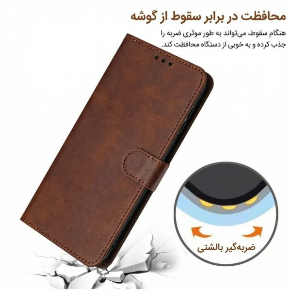 کیف کلاسوری مدل چرمی مناسب برای گوشی موبایل سامسونگ Galaxy A10