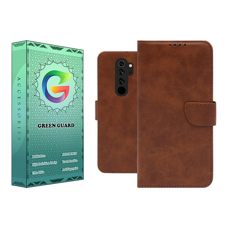 کیف کلاسوری گرین گارد مدل چرمی مگنتی کد Brown-GB01 مناسب برای گوشی موبایل شیائومی Redmi  Note 8 Pro