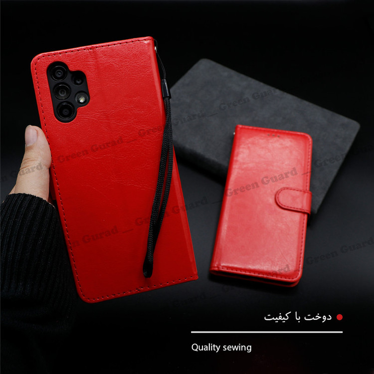 کیف کلاسوری گرین گارد طرح چرمی مدل Landing مناسب برای گوشی موبایل شیائومی Redmi Note 12 4G به همراه بند آویز