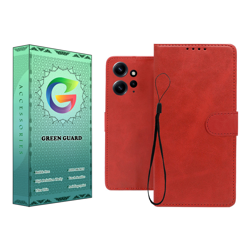 کیف کلاسوری گرین گارد طرح چرمی مدل Landing مناسب برای گوشی موبایل شیائومی Redmi Note 12 4G به همراه بند آویز
