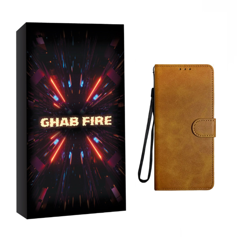 کیف کلاسوری قاب فایر مدل چرمی مناسب برای گوشی موبایل شیائومی REDMI NOTE 12 4G به همراه بند آویز