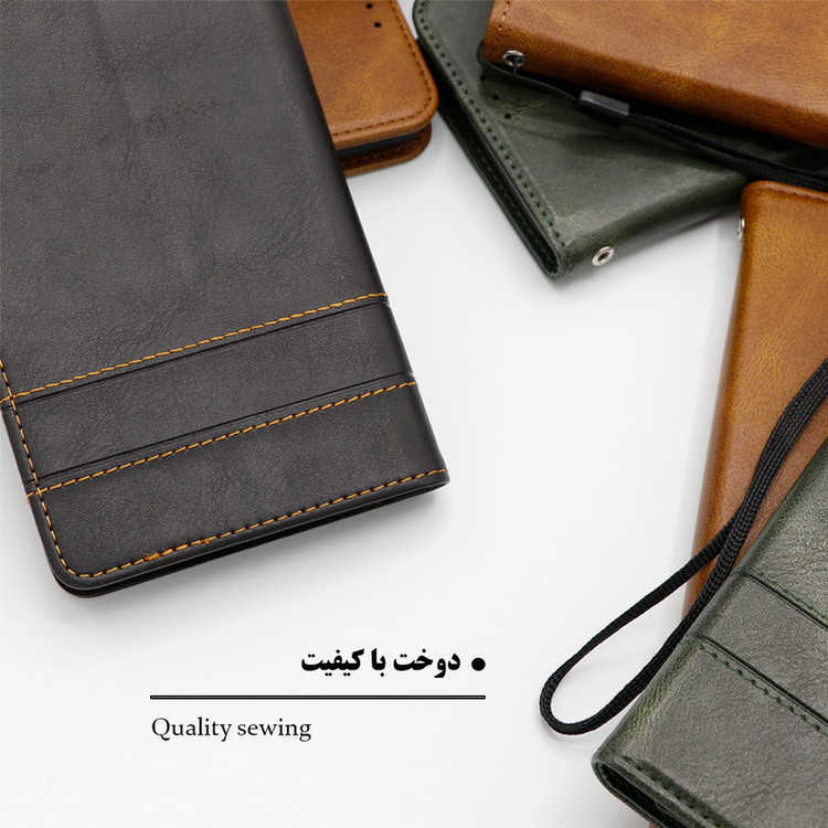 کیف کلاسوری گرین گارد مدل چرمی RD Kit مناسب برای گوشی موبایل شیائومی Redmi Note 12 4G به همراه بندآویز