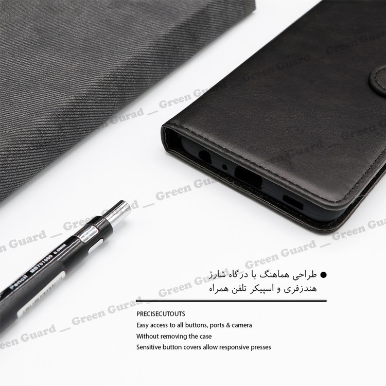 کیف کلاسوری گرین گارد طرح چرمی مدل Landing مناسب برای گوشی موبایل سامسونگ Galaxy A10 / M10 به همراه بند آویز