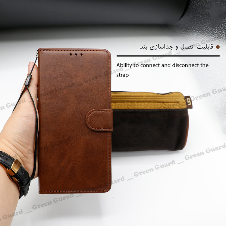 کیف کلاسوری گرین گارد طرح چرمی مدل Landing مناسب برای گوشی موبایل سامسونگ Galaxy A10 / M10 به همراه بند آویز